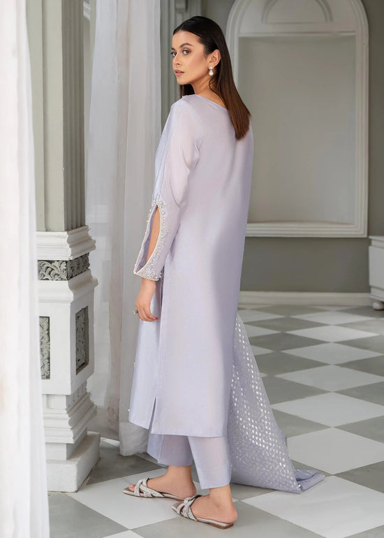 Gulvira Purple Katan Silk 3-Piece Kurta Set | Embellished Festive Wear