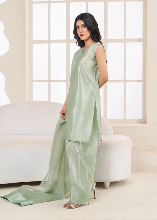 Gulvira Pastel Green 3-Piece Silk Kurta Set | Casual Daily Wear
