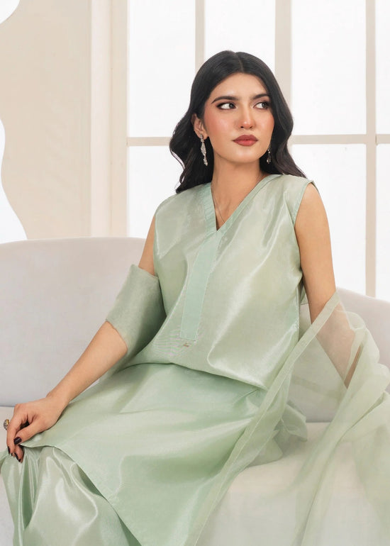 Gulvira Pastel Green 3-Piece Silk Kurta Set | Casual Daily Wear