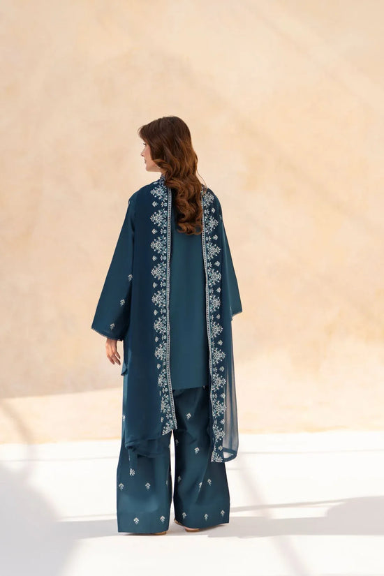 Gulvira Teal Bloom 3-Piece Cotton Lawn Embroidered Eid Suit