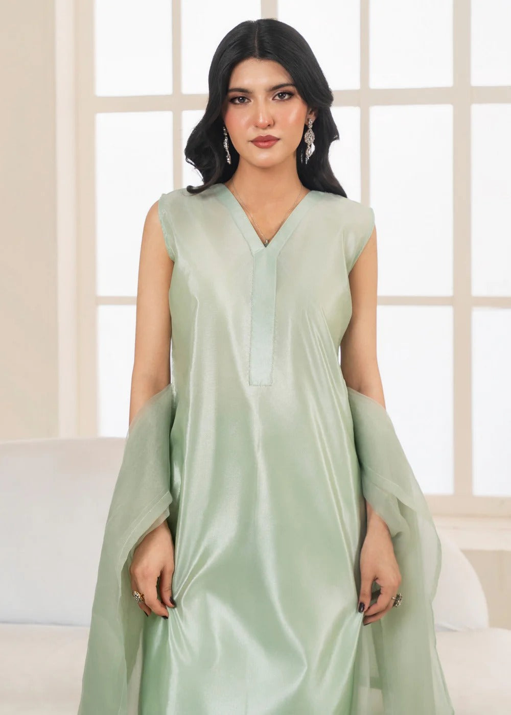 Gulvira Pastel Green 3-Piece Silk Kurta Set | Casual Daily Wear