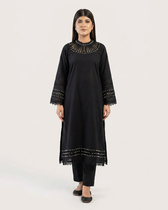 Gulvira Black Lace Pearl 3-Piece Luxury Suit